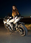 Biker girl and passionate amateur sex with her. Watch how motorcyclist girl sucking cock and getting her tight shaved pussy fucked close-up