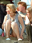 Various voyeur upskirt shots of ordinary girls and women wearing no panties upskirt and flashing their nude cunts in public