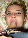 Loving blonde girl passionately sucking dick of her boyfriend, getting sensual mouth fuck and showing herself nude between blowjob sessions - homemade porn pictures