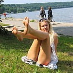 Beautiful chicks wear no panties upskirt on summer days and walking naked upskirt to flash their sweet cunts in public places and make strangers confused