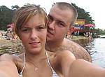 Cute blonde hottie took selfie pictures on vacation with boyfriend, and got fucked and filmed drinking champagne in hotel room after hot hours on the beach - homemade porn photos