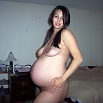Pregnant brunette wife posing nude and showing her fuckable body before and after pregnancy. Her pussy and milky tits will turn you on and make you wish to fuck her - homemade porn photos