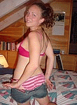 Beautiful amateur girl takes her sexy pink panties off and riding boyfriends dick by her big lipped pussy - homemade porn photos