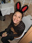 Cute smiling bunny girlfriend going wild at home and showing her sweet pussy between wide spreaded legs at home