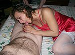 Slutty wife doing a blowjob